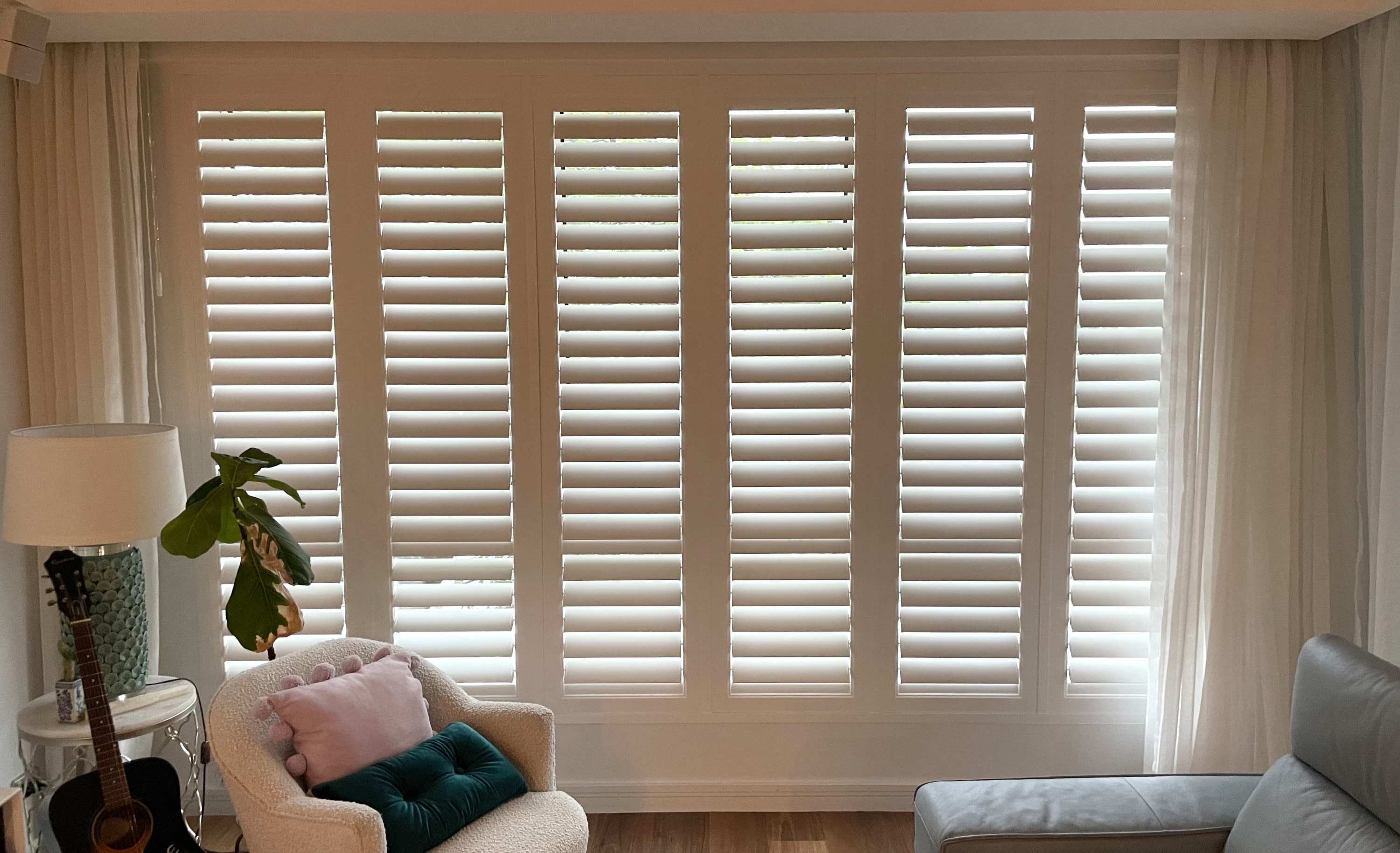 Custom-made window shutters in a Brisbane home